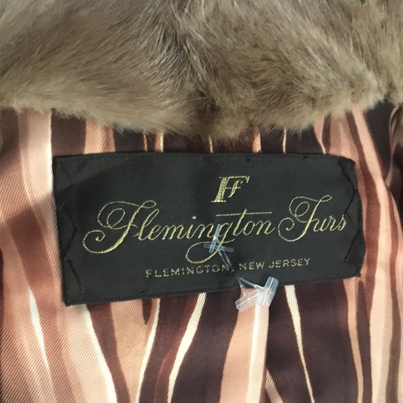 Flemington furs coat jacket 2 tone mink leather inserts never worn S/M - Picture 14 of 17